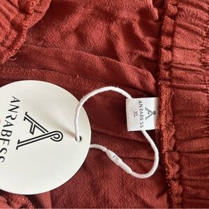 ANRABESS Rust Red crop pants